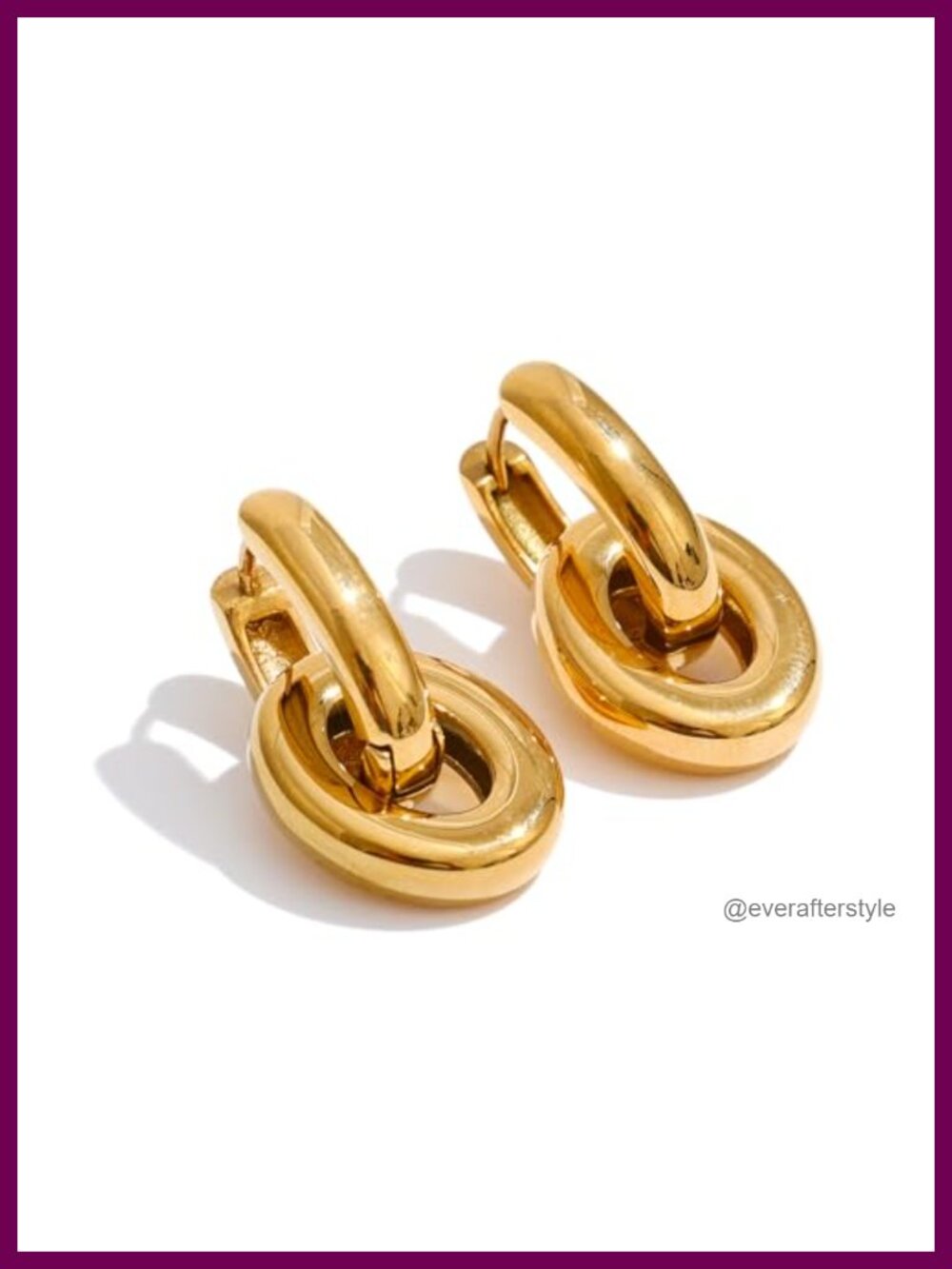 Waterproof Gold Hoop Earrings for Women Tarnish Free Chunky Hoops 18K PVD Plated